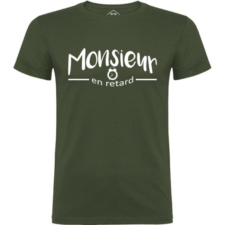 Tip Top Tshirt - T-shirt Homme Monsieur en retard - Made in France