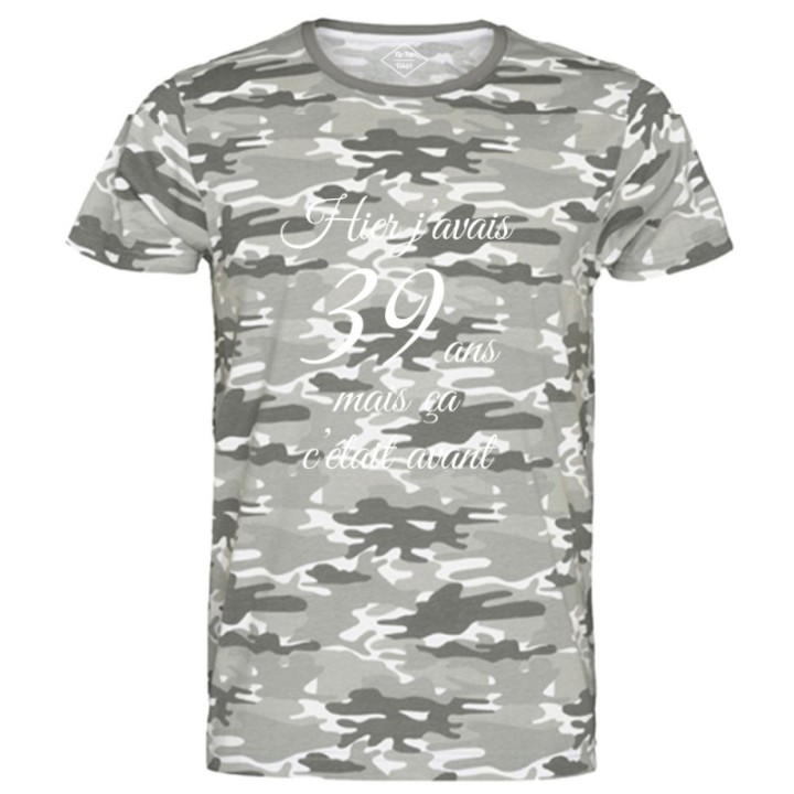Tip Top Tshirt - T-shirt Homme Hier j'avais 39 ans... - Made in France