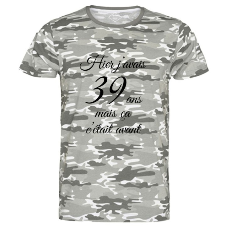 Tip Top Tshirt - T-shirt Homme Hier j'avais 39 ans... - Made in France