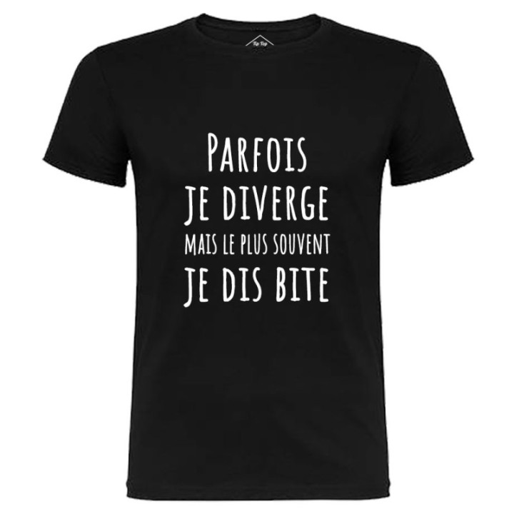 Tip Top Tshirt - T-shirt Homme Parfois je diverge - Made in France