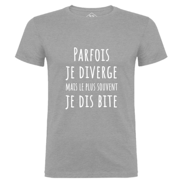 Tip Top Tshirt - T-shirt Homme Parfois je diverge - Made in France