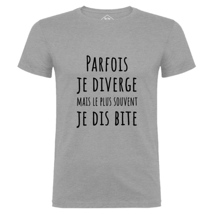 Tip Top Tshirt - T-shirt Homme Parfois je diverge - Made in France