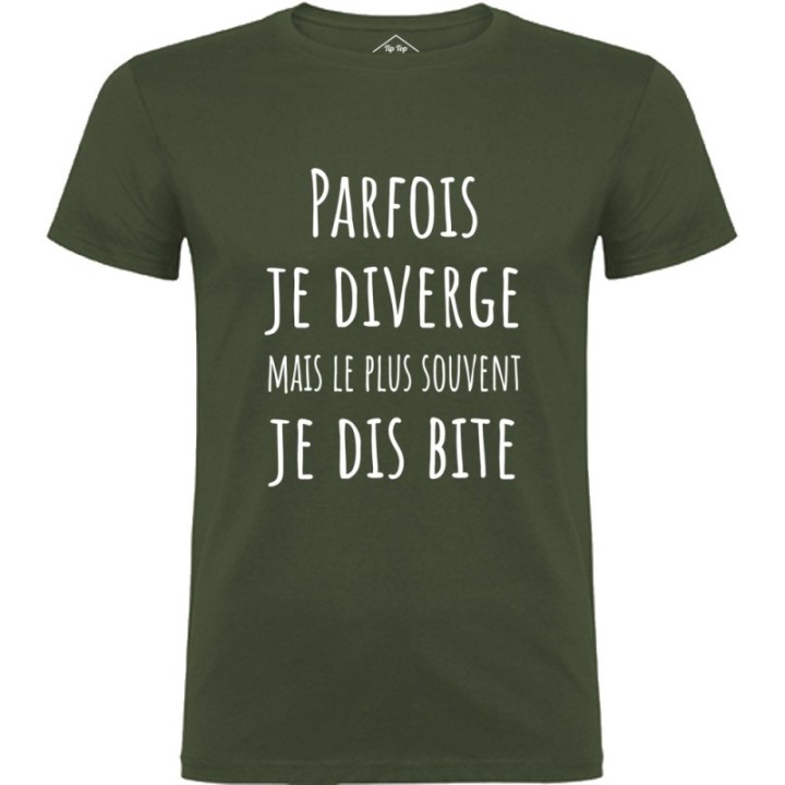 Tip Top Tshirt - T-shirt Homme Parfois je diverge - Made in France