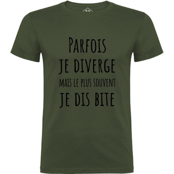 Tip Top Tshirt - T-shirt Homme Parfois je diverge - Made in France