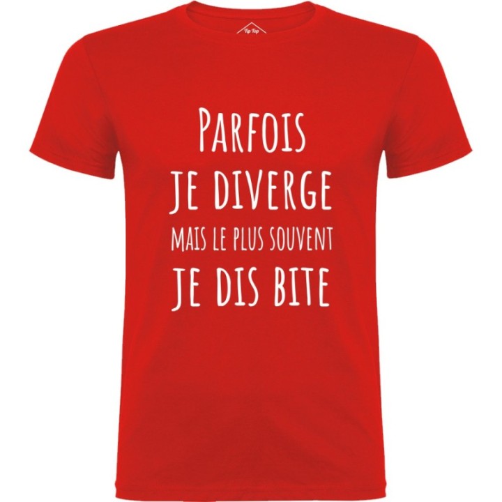 Tip Top Tshirt - T-shirt Homme Parfois je diverge - Made in France