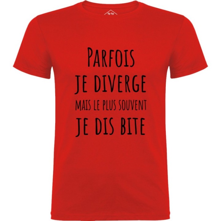 Tip Top Tshirt - T-shirt Homme Parfois je diverge - Made in France