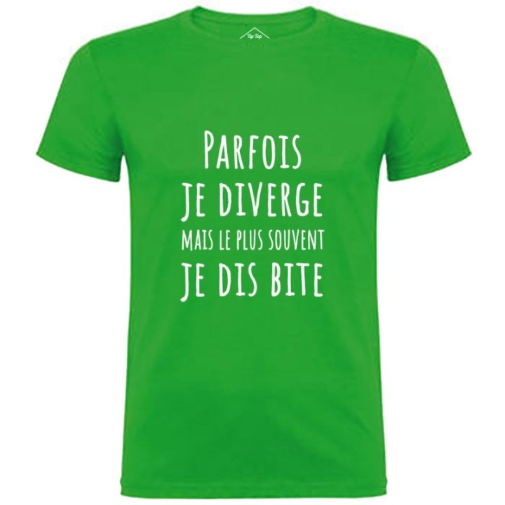 Tip Top Tshirt - T-shirt Homme Parfois je diverge - Made in France