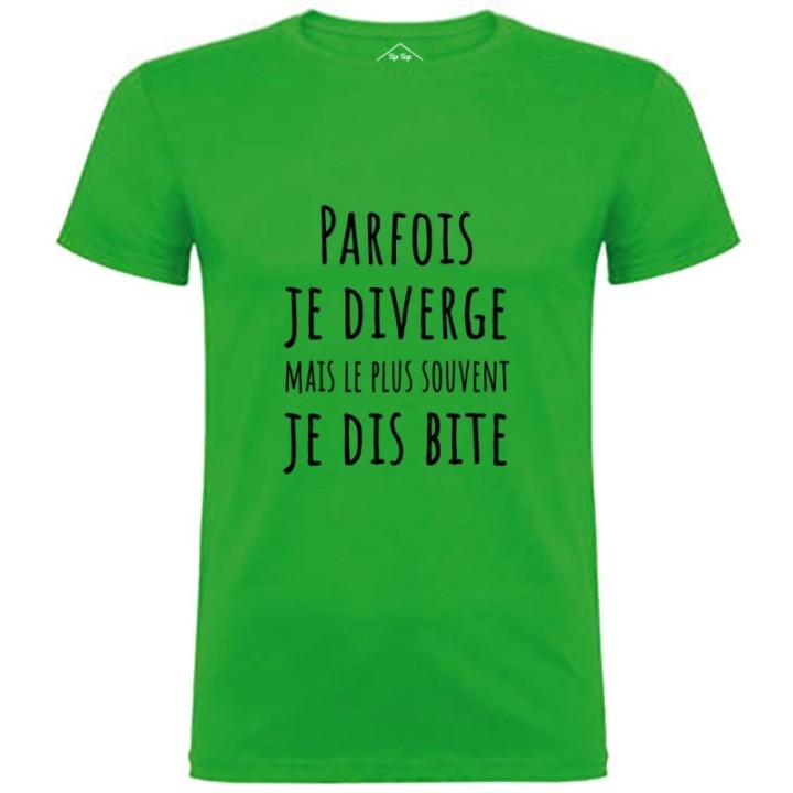 Tip Top Tshirt - T-shirt Homme Parfois je diverge - Made in France