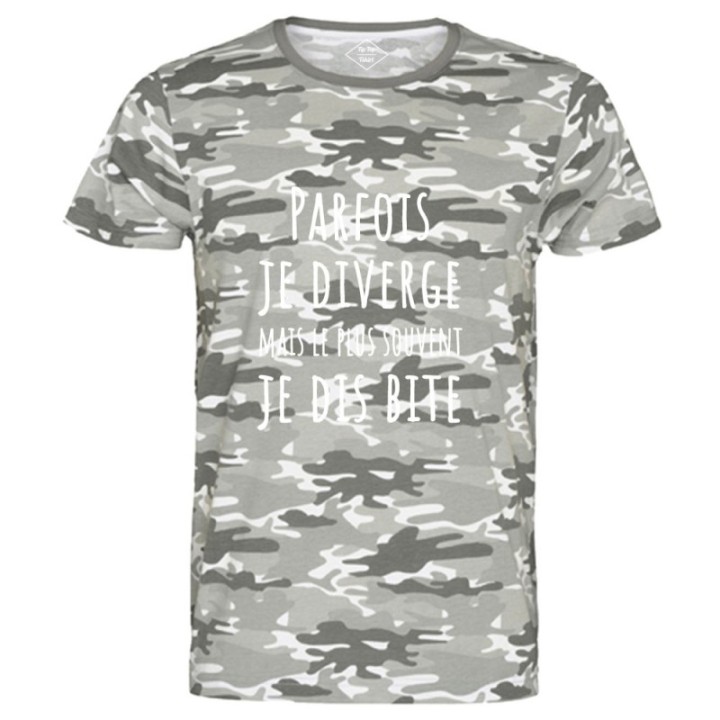 Tip Top Tshirt - T-shirt Homme Parfois je diverge - Made in France