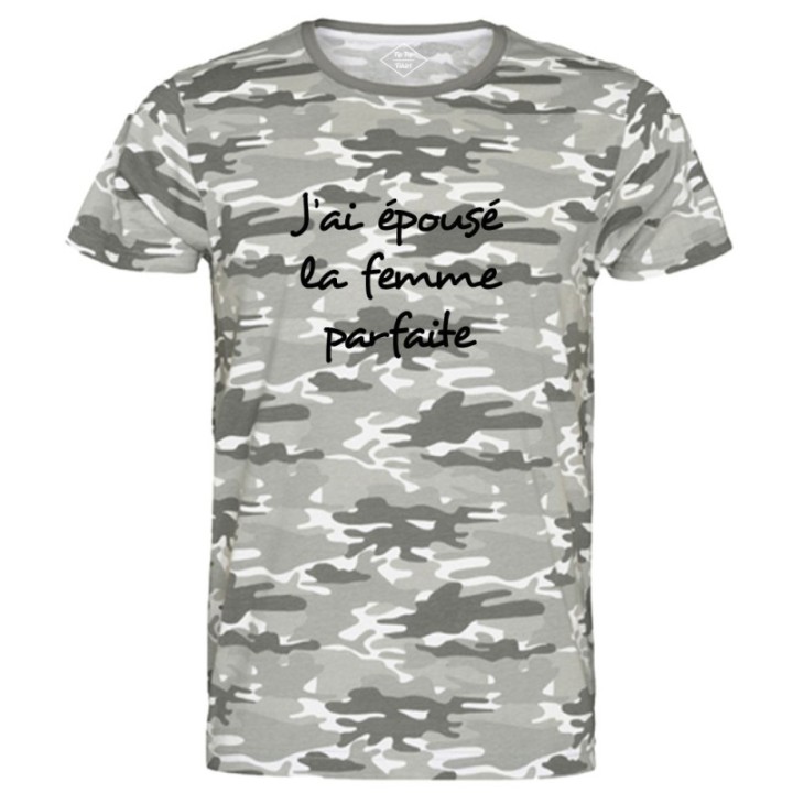 Tip Top Tshirt - T-shirt Homme J'ai épousé la femme parfaite - Made in France