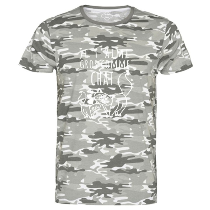 Tip Top Tshirt - T-shirt Homme Je t'aime gros comme chat - Made in France