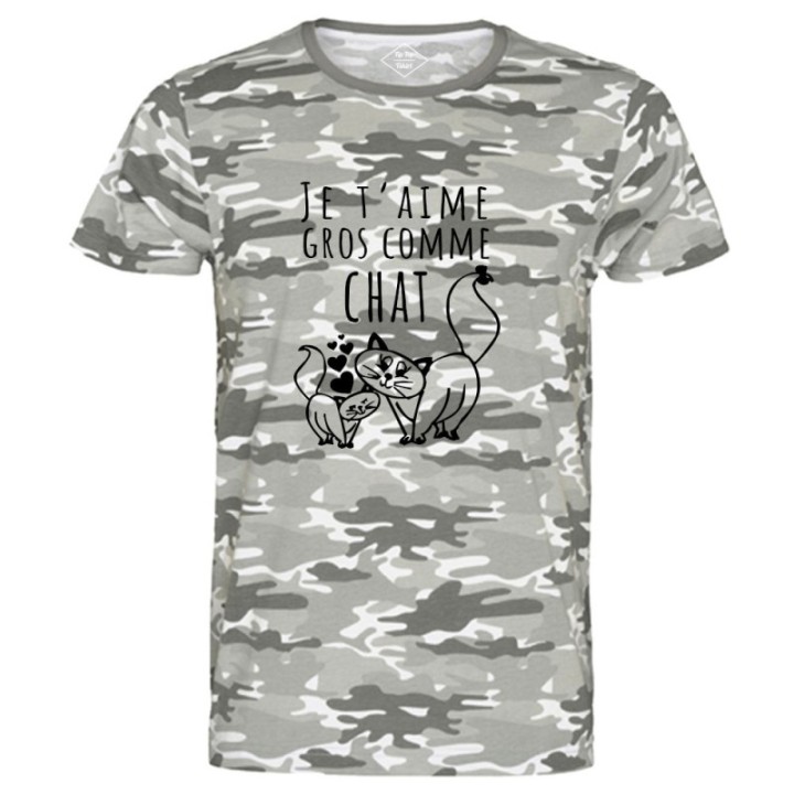Tip Top Tshirt - T-shirt Homme Je t'aime gros comme chat - Made in France
