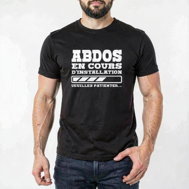 Tip Top Tshirt - T-shirt Homme Abdos en cours d'installation - Made in France