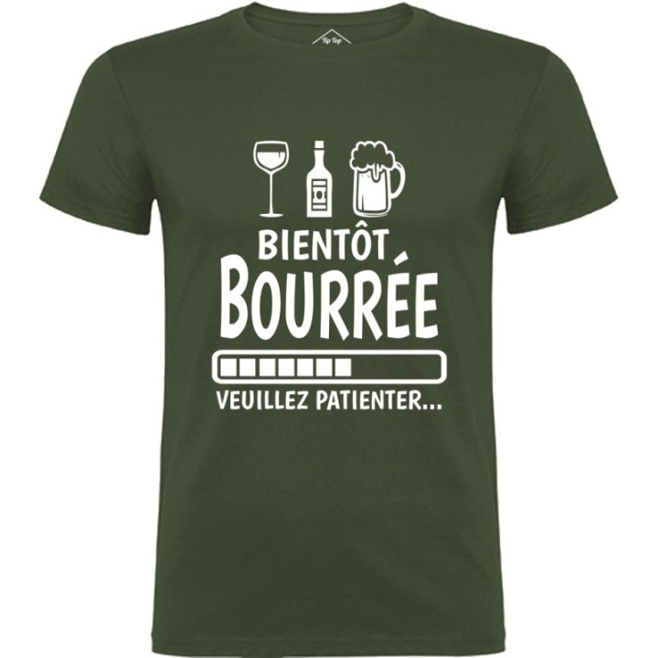 Tip Top Tshirt - T-shirt Homme Bientôt bourré - Made in France