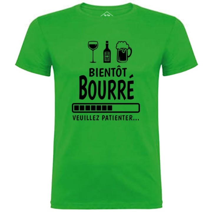 Tip Top Tshirt - T-shirt Homme Bientôt bourré - Made in France