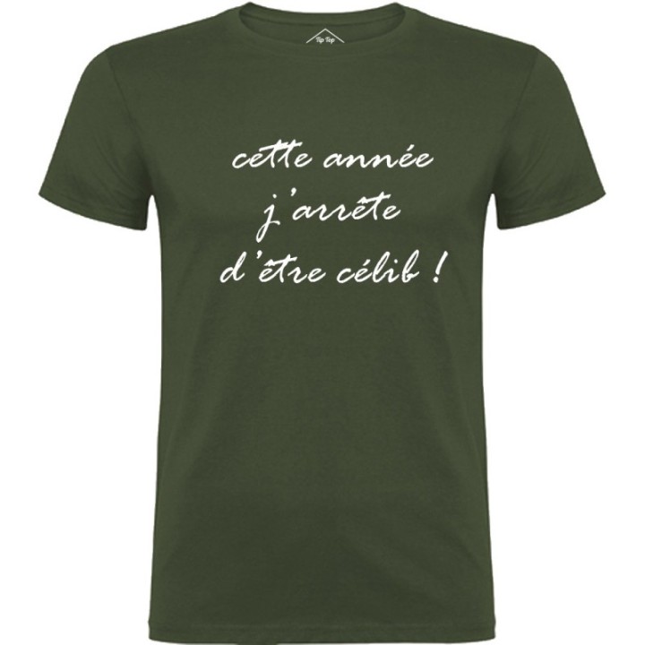 Tip Top Tshirt - T-shirt Homme J'arrête d'être célib ! - Made in France