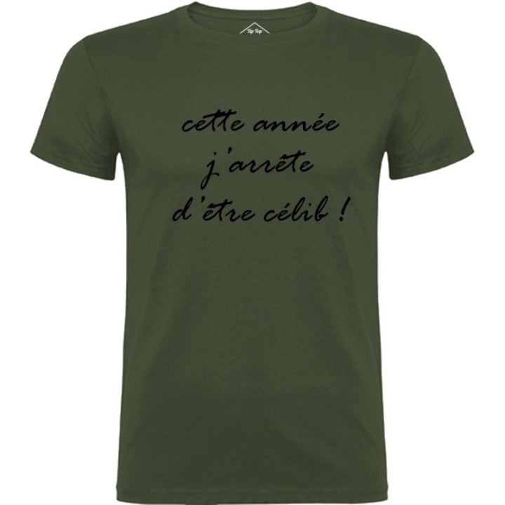 Tip Top Tshirt - T-shirt Homme J'arrête d'être célib ! - Made in France