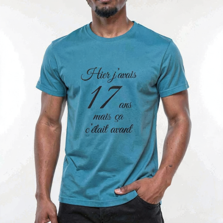 Tip Top Tshirt - T-shirt Homme Hier j'avais 17 ans... - Made in France