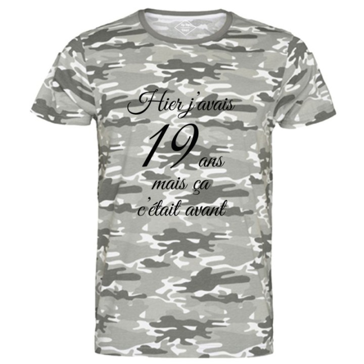 Tip Top Tshirt - T-shirt Homme Hier j'avais 19 ans... - Made in France