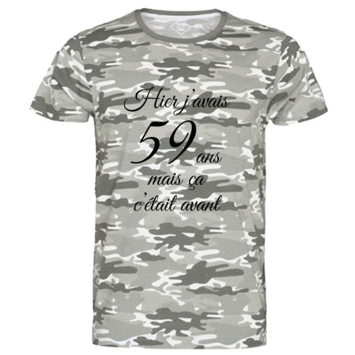 Tip Top Tshirt - T-shirt Homme Hier j'avais 59 ans... - Made in France
