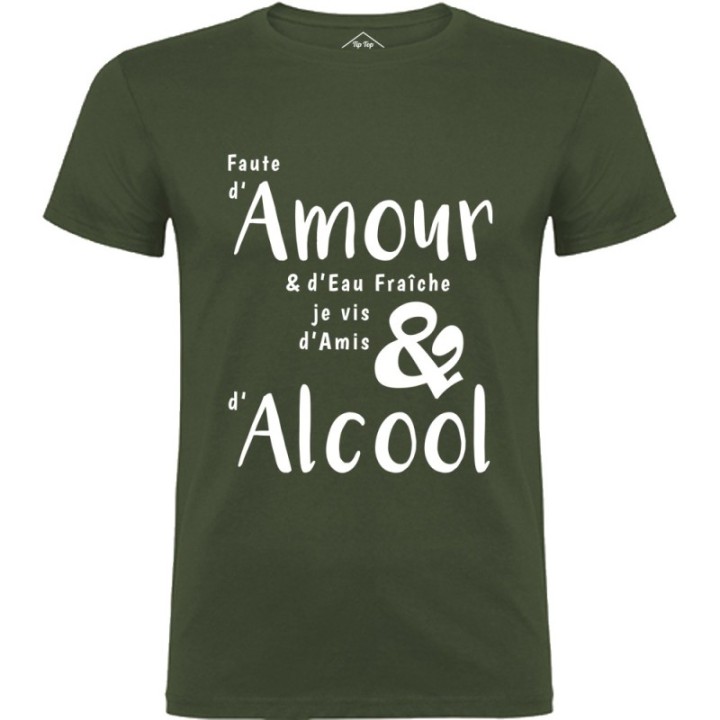 Tip Top Tshirt - T-shirt Homme Amour & Alcool - Made in France
