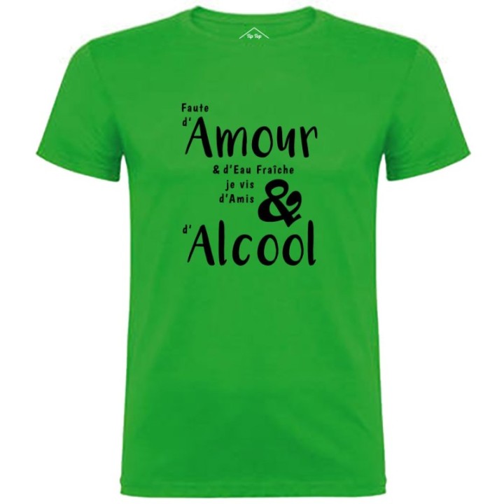 Tip Top Tshirt - T-shirt Homme Amour & Alcool - Made in France