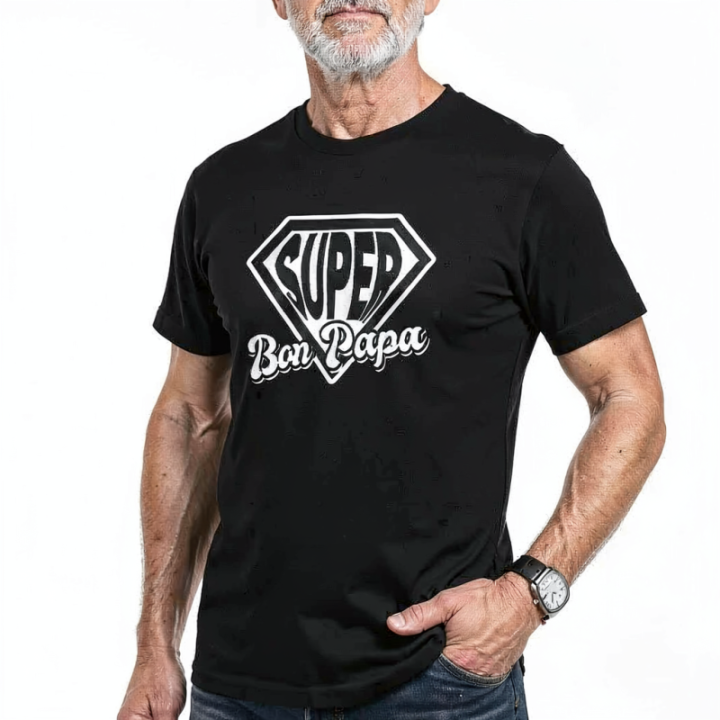 Tip Top Tshirt - T-shirt Homme Super Bon Papa - Made in France