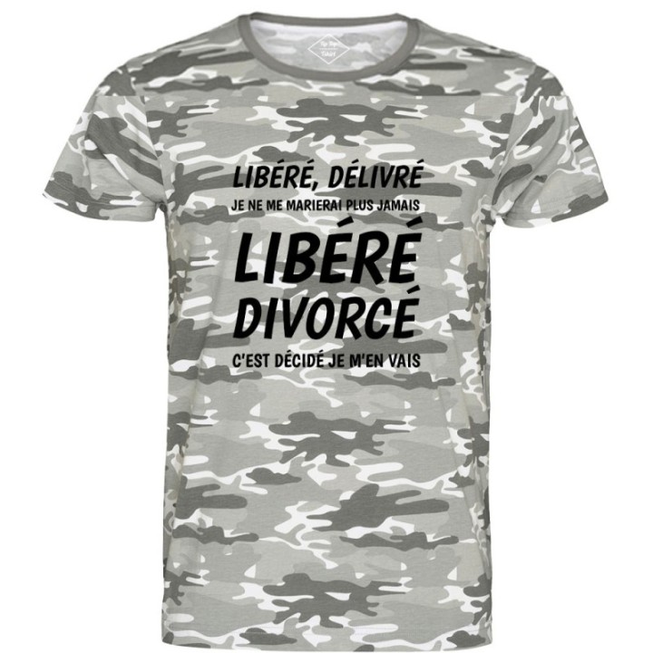 Tip Top Tshirt - T-shirt Homme Libéré Divorcé - Made in France