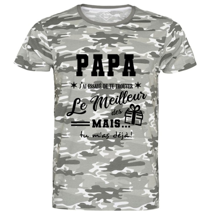 Tip Top Tshirt - T-shirt Homme Papa, j'ai essayé de te trouver le meilleur des cadeaux - Made in France