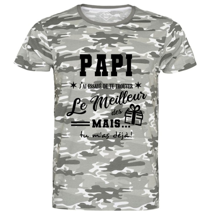 Tip Top Tshirt - T-shirt Homme Papi, j'ai essayé de te trouver le meilleur des cadeaux - Made in France