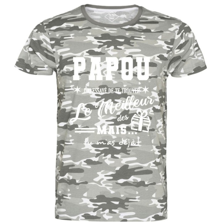 Tip Top Tshirt - T-shirt Homme Papou, j'ai essayé de te trouver le meilleur des cadeaux - Made in France