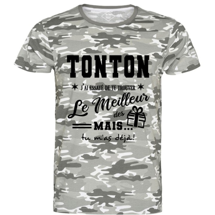Tip Top Tshirt - T-shirt Homme Tonton, j'ai essayé de te trouver le meilleur des cadeaux - Made in France
