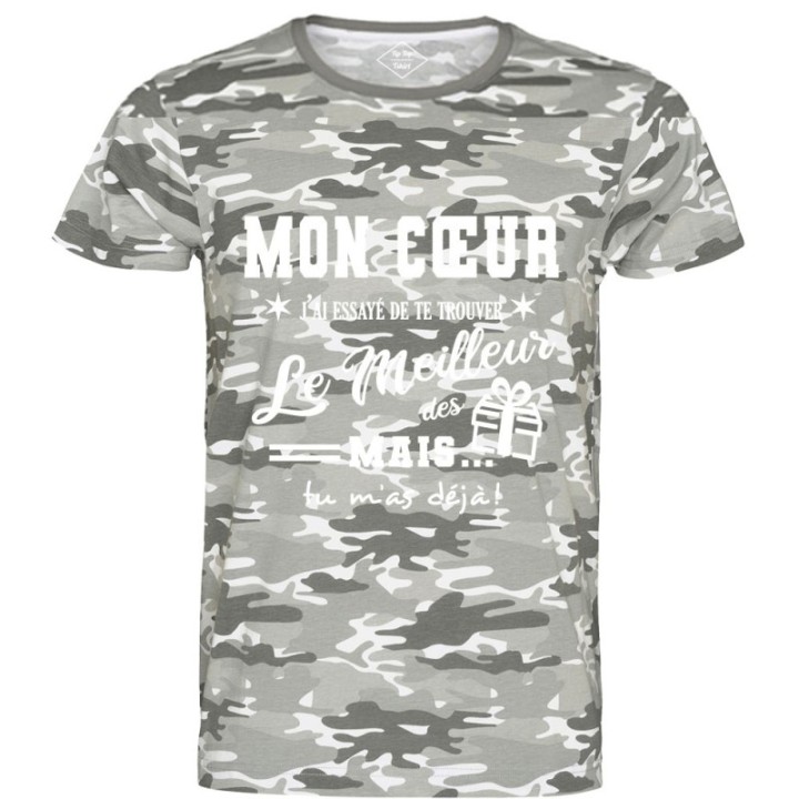 Tip Top Tshirt - T-shirt Homme Mon Coeur, j'ai essayé de te trouver le meilleur des cadeaux - Made in France