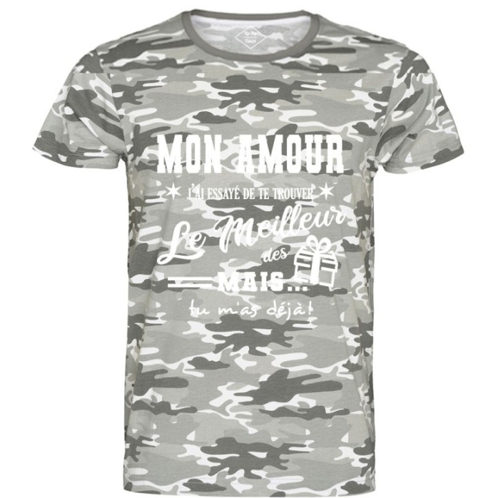 Tip Top Tshirt - T-shirt Homme Mon Amour, j'ai essayé de te trouver le meilleur des cadeaux - Made in France