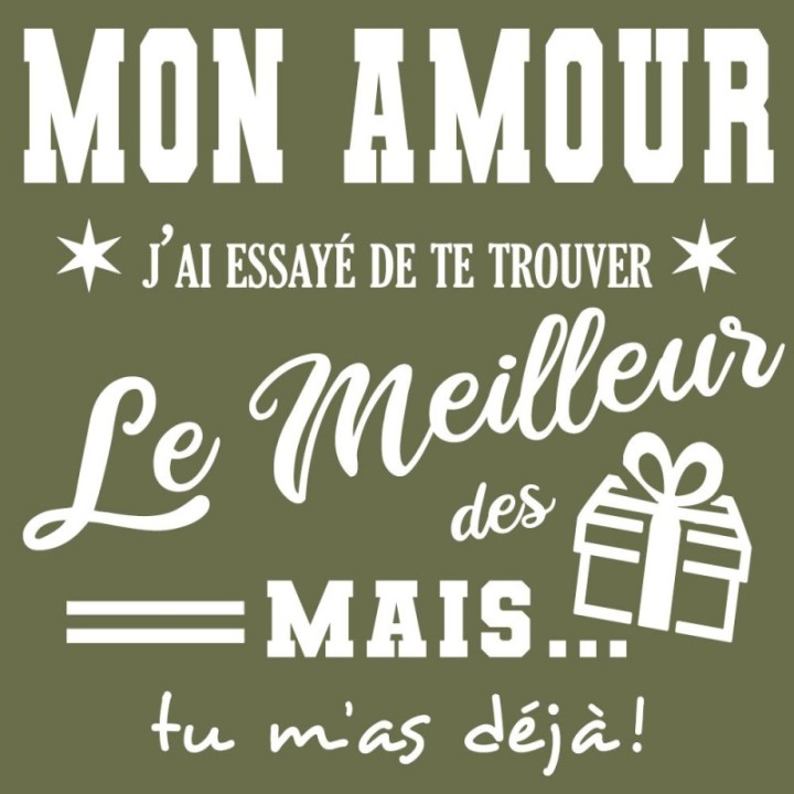 Tip Top Tshirt - T-shirt Homme Mon Amour, j'ai essayé de te trouver le meilleur des cadeaux - Made in France