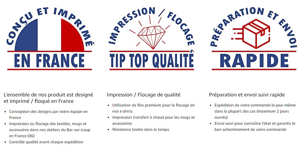 Tip Top Tshirt - Des articles conçus et imprimés en France - Impression et Flocage Tip Top Qualité - Préparation et Envoi Rapide